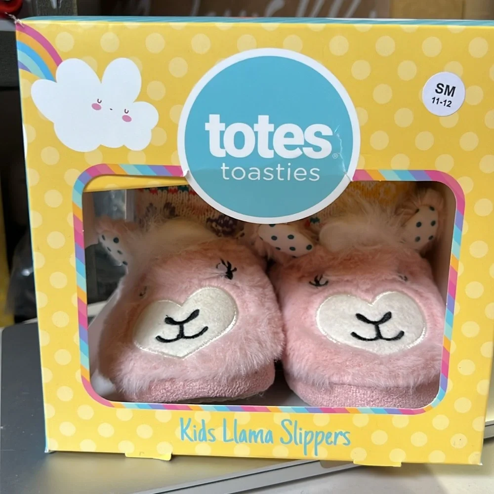 Totes Toasties kids llama slippers size SM‎